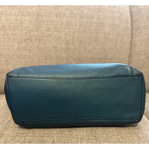 Coach AVA Leather Metallic Teal Tote G1857-F35850 Shoulder Handbag - Picture 4 of 16